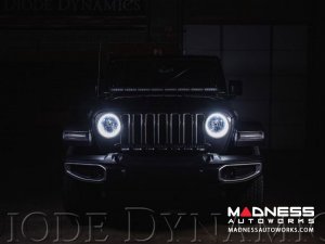 Jeep Wrangler JL HD LED Halos - Switchback Cool White & Amber - Pair